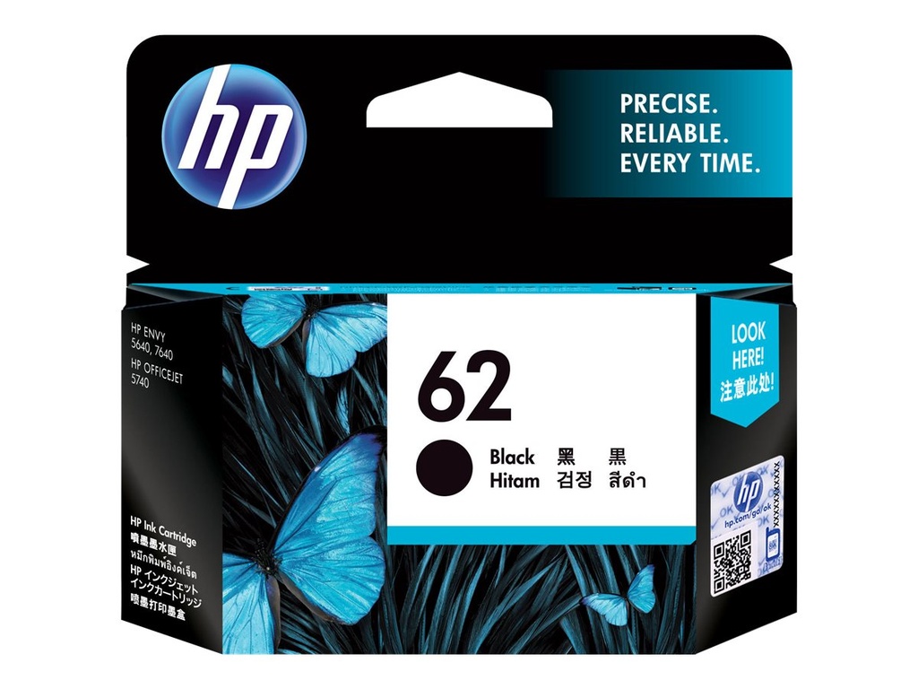 HP Cartridge 62 Black 62 - Original - Tintenpatrone - Original - Tintenpatrone