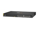 HPE Aruba 6100 24G Class4 PoE 4SFP+ - Switch - managed - 24 x 10/100/1000 + 4 x 1 Gigabit / 10 Gigabit SFP+ - Luftstrom von Seite zu Seite - an Rack montierbar - PoE+ (370 W)