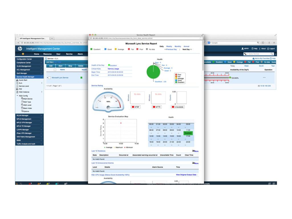 HPE Intelligent Management Center Service Health
