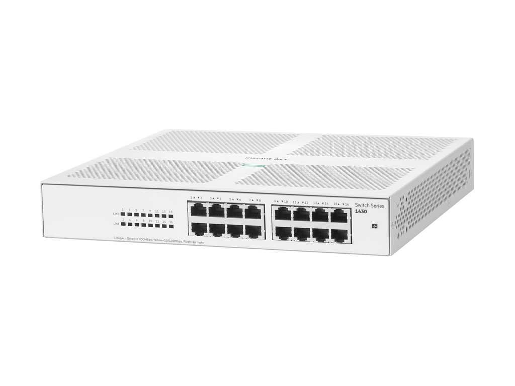 HPE Networking Aruba Instant On 1430 16G - Unmanaged - L2 - Gigabit Ethernet (10/100/1000) - Vollduplex - Rack-Einbau - 1U