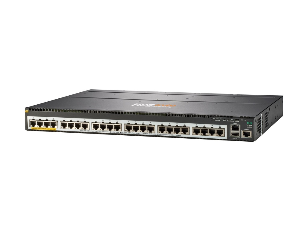 HPE Aruba 2930M 24 Smart Rate POE+ 1-Slot - Switch - L3 - managed - 24 x 1/2.5/5GBase-T POE+ - an Rack montierbar - PoE+ (860 W)