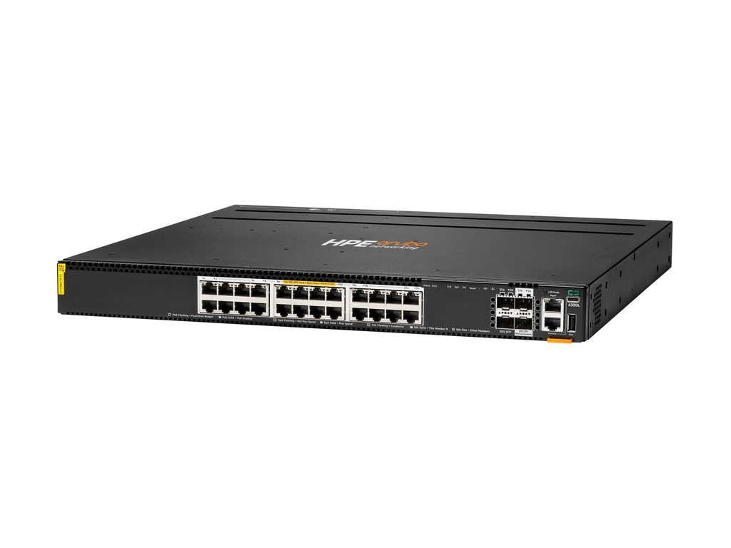HPE Aruba Networking CX 6300L 24p Smart Rate 1G/2.5G/5G/10G Class6 PoE 2p 50G and 2p 25G L2 Switch - Switch - L3 - 24 x 1/2.5/5/10GBase-T (PoE++)