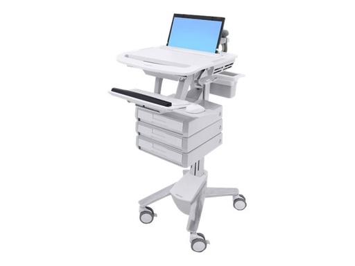 [SV43-1130-0] Ergotron Laptop Cart, 3 Drawers - Wagen - offene Architektur - für Notebook / PC-Ausrüstung - Aluminium, verzinker Stahl, hochwertiger Kunststoff - Bildschirmgröße: bis zu 43,9 cm (bis zu 17,3")