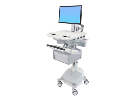 [SV44-13B1-2] Ergotron Cart with LCD Pivot, SLA Powered, 1 Tall Drawer - Wagen - offene Architektur - für LCD-Display / PC-Ausrüstung - verriegelbar - Aluminium, verzinker Stahl, hochwertiger Kunststoff - Bildschirmgröße: bis zu 61 cm (bis zu 24 Zoll)