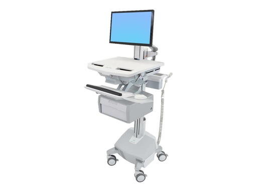 [SV44-13B2-2] Ergotron Cart with LCD Pivot, LiFe Powered, 1 Tall Drawer - Wagen - für LCD-Display / PC-Ausrüstung - verriegelbar - medizinisch - Aluminium, verzinker Stahl, hochwertiger Kunststoff - Bildschirmgröße: bis zu 55,9 cm (bis zu 22 Zoll)