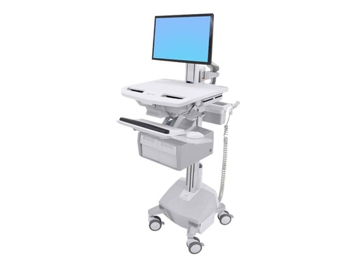 [SV44-13C2-2] Ergotron Cart with LCD Pivot, LiFe Powered, 2 Tall Drawers - Wagen - offene Architektur - für LCD-Display / PC-Ausrüstung - verriegelbar - Aluminium, verzinker Stahl, hochwertiger Kunststoff - Bildschirmgröße: bis zu 61 cm (bis zu 22 Zoll)