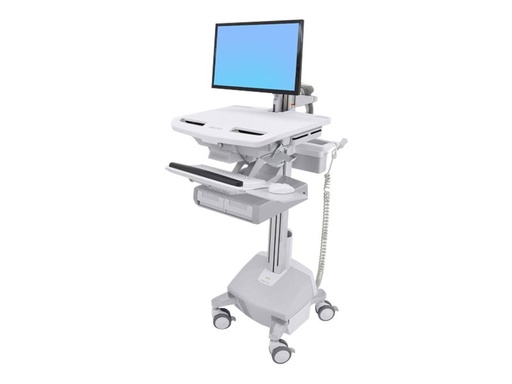 [SV44-12A2-2] Ergotron Cart with LCD Arm, LiFe Powered, 2 Drawers - Wagen - offene Architektur - für LCD-Display / PC-Ausrüstung - verriegelbar - Aluminium, verzinker Stahl, hochwertiger Kunststoff - Bildschirmgröße: bis zu 61 cm (bis zu 24 Zoll)