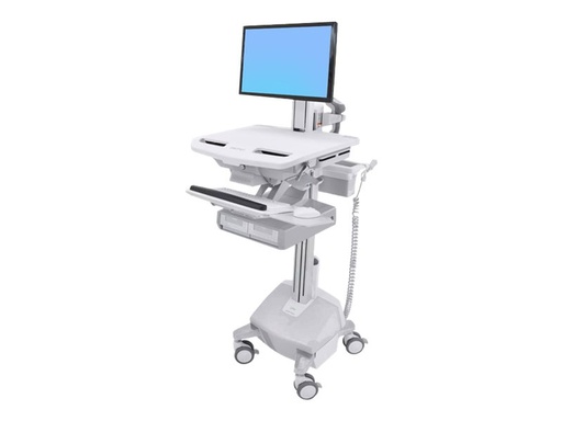 [SV44-13A2-2] Ergotron Cart with LCD Pivot, LiFe Powered, 2 Drawers - Wagen - offene Architektur - für LCD-Display / PC-Ausrüstung - verriegelbar - Aluminium, verzinker Stahl, hochwertiger Kunststoff - Bildschirmgröße: bis zu 55,9 cm (bis zu 22 Zoll)