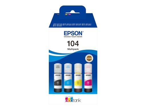 [C13T00P640] Epson EcoTank 104 - 4er-Pack - Schwarz, Gelb, Cyan, Magenta