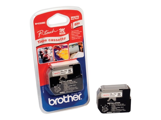 [MK222BZ] Brother MK222 - Rot auf Weiß - Rolle (0,9 cm