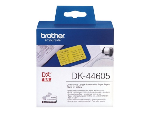 [DK44605] Brother DK44605 - Entfernbarer Klebstoff - Gelb - Rolle (6,2 cm x 30,5 m)