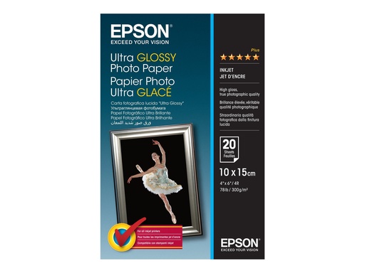 [C13S041926] Epson Ultra Glossy Photo Paper - Glänzend - 100 x 150 mm 20 Blatt Fotopapier