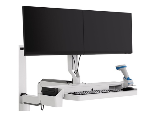 [98-650-251] Ergotron CareFit - Montagekomponente (Bogen) - für 2 LCD-Displays - weiß - Bildschirmgröße: bis zu 61 cm (bis zu 24 Zoll)
