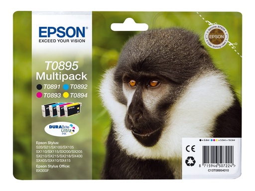 [C13T08954010] Epson T0895 Multipack - 4er-Pack - Schwarz, Gelb, Cyan, Magenta