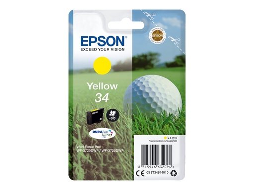 [C13T34644020] Epson 34 - 4.2 ml - Gelb - original - Blister mit RF
