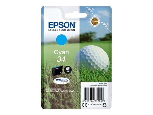 [C13T34624010] Epson 34 - 4.2 ml - Cyan - Original - Tintenpatrone