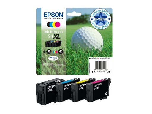 [C13T34764010] Epson 34XL - 4er-Pack - XL - Schwarz, Gelb, Cyan, Magenta