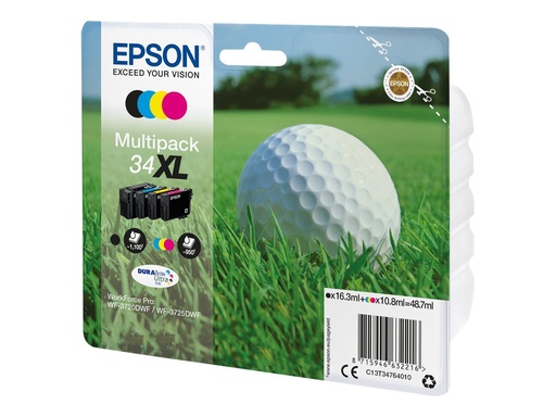 [C13T34764020] Epson 34XL - 4er-Pack - XL - Schwarz, Gelb, Cyan, Magenta