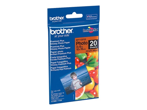 [BP71GP20] Brother BP - Glänzend - 100 x 150 mm 20 Blatt Fotopapier