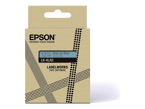 [C53S672106] Epson LabelWorks LK-4LAS - Grau auf Blau - Rolle (1,2 cm x 8 m)
