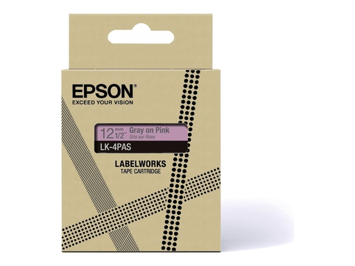 [C53S672103] Epson LabelWorks LK-4PAS - Sanftes Pink/Grau - Rolle (1,2 cm)