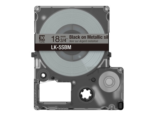 [C53S672094] Epson LabelWorks LK-5SBM - Schwarz auf silbermetallic - Rolle (1,8 cm x 9 m)