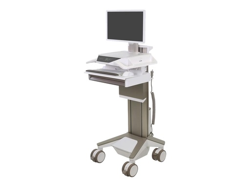 [C52-1211-2] Ergotron CareFit Pro - Wagen - Constant Force-Höhenverstellung - für LCD-Display / PC-Ausrüstung - medizinisch - weiß, Warm Gray - Bildschirmgröße: bis zu 68,6 cm (bis zu 27 Zoll)
