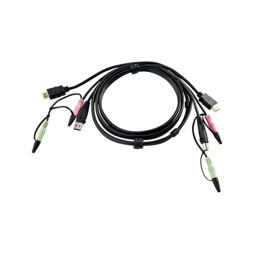 [2L-7D02UH] ATEN 2L-7D02UH Tastatur/Video/Maus (KVM)-Kabel Schwarz 1,8 m
