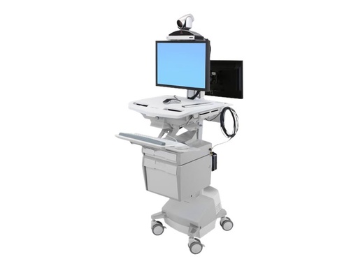 [SV44-57T1-C] Ergotron Wagen (nur Laden) - offene Architektur - für LCD-Display / PC-Ausrüstung - verriegelbar - medizinisch - Kunststoff, Aluminium, verzinker Stahl - Grau, weiß, Polished Aluminum - Bildschirmgröße: bis zu 61 cm (bis zu 24 Zoll)
