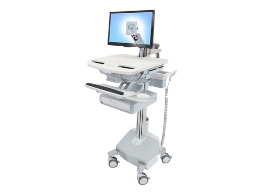 [SV44-1212-C] Ergotron Wagen (nur Laden) - offene Architektur - für LCD-Display / PC-Ausrüstung - verriegelbar - medizinisch - Kunststoff, Aluminium, verzinker Stahl - Bildschirmgröße: bis zu 61 cm (bis zu 24 Zoll)
