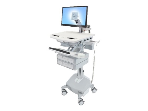 [SV44-1262-C] Ergotron Cart with LCD Arm, LiFe Powered, 6 Drawers - Wagen - offene Architektur - für LCD-Display / PC-Ausrüstung - verriegelbar - medizinisch - Aluminium, verzinker Stahl, hochwertiger Kunststoff - Bildschirmgröße: bis zu 61 cm (bis zu 24 Zoll)