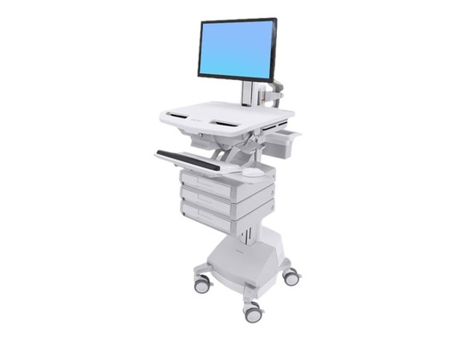 [SV44-1331-C] Ergotron Cart with LCD Pivot, SLA Powered, 3 Drawers - Wagen - offene Architektur - für LCD-Display / PC-Ausrüstung - verriegelbar - medizinisch - Aluminium, verzinker Stahl, hochwertiger Kunststoff - Bildschirmgröße: bis zu 61 cm (bis zu 24 Zoll)