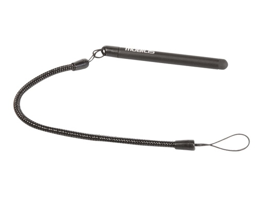 [001030] Mobilis Retractable Capacitive Stylus + Spiral Cord - Stylus für Handy, Tablet - Schwarz (Packung mit 10)