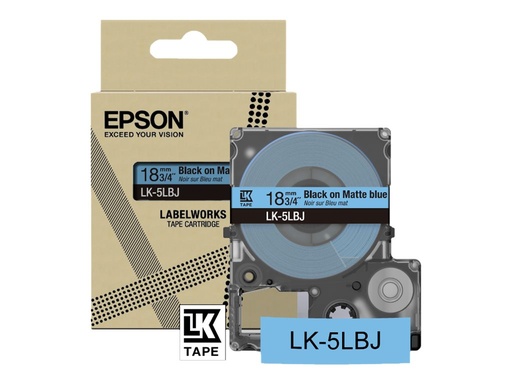 [C53S672081] Epson LabelWorks LK-5LBJ - Schwarz auf mattem Blau - Rolle (1,8 cm x 8 m)