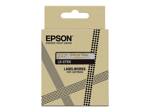 [C53S672098] Epson LabelWorks LK-6TKN - Metallic - gold auf durchsichtig - Rolle (2,4 cm x 9 m)