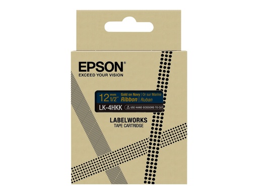 [C53S654002] Epson LabelWorks LK-4HKK - Seidig - gold auf marineblau - Rolle (1,2 cm x 5 m)