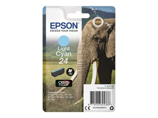[C13T24254012] Epson 24 - 5.1 ml - hell Cyan - Original - Tintenpatrone