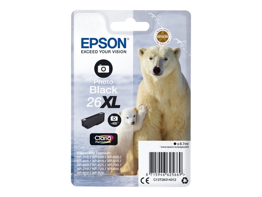 [C13T26314012] Epson 26XL - 8.7 ml - XL - Photo schwarz - Original