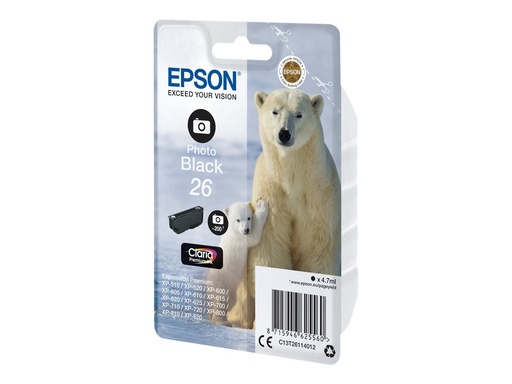 [C13T26114012] Epson 26 - 4.7 ml - Photo schwarz - original