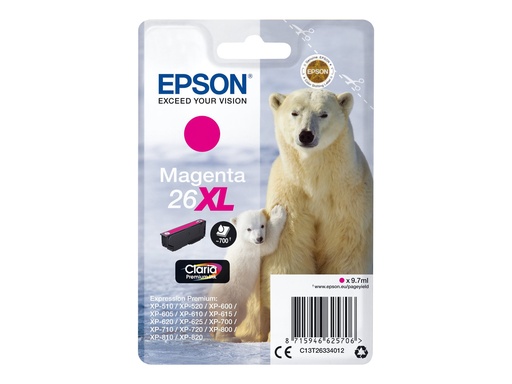 [C13T26334012] Epson 26XL - 9.7 ml - XL - Magenta - Original