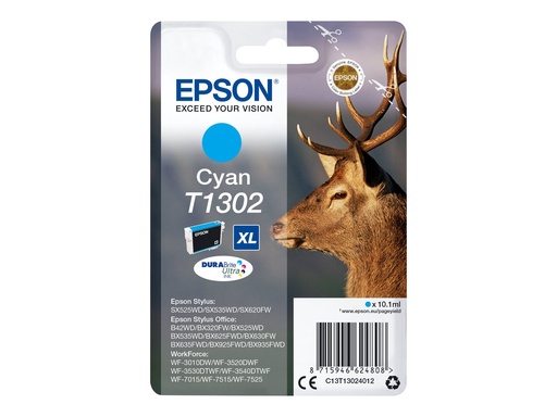 [C13T13024012] Epson T1302 - 10.1 ml - Cyan - original - Hängepack - Tintenpatrone (Alternative zu: Epson T1302)