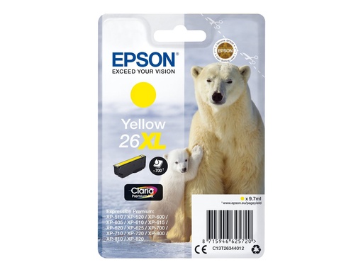 [C13T26344012] Epson 26XL - 8.7 ml - XL - Gelb - original - Blisterverpackung