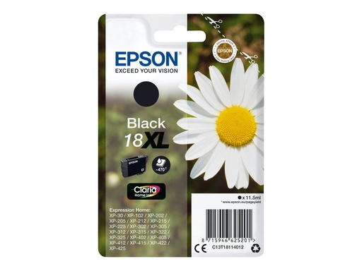 [C13T18114012] Epson 18XL - 11.5 ml - XL - Schwarz - original