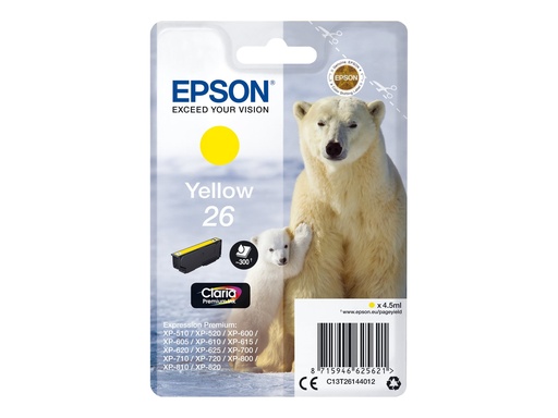 [C13T26144012] Epson 26 - 4.5 ml - Gelb - original - Blisterverpackung