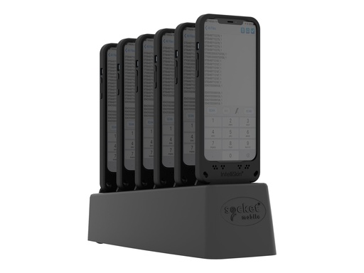 [CX3925-2968] Socket Mobile DuraSled DS800 - Mit 6 Bay-Ladegerät - Barcode-Scanner - Begleiter - Linear-Imager - decodiert - Bluetooth 2.1 EDR (Packung mit 6)