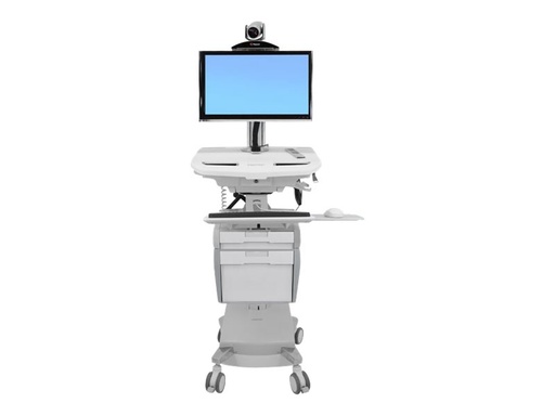 [SV44-53T1-C] Ergotron SV44 - Wagen - Konstante Krafttechnologie - für LCD-Display / PC-Ausrüstung - elektrisch betrieben, CHE - verriegelbar - medizinisch - Aluminium, verzinker Stahl, hochwertiger Kunststoff - Grau, weiß, Polished Aluminum - Bildschirmgröße: bis zu 61 cm (bis zu 24 Zoll)