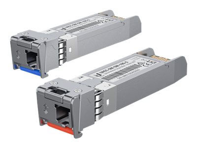 [UACC-OM-SM-10G-S-2] Ubiquiti SFP (Mini-GBIC)-Transceiver-Modul - 10GbE - 10GBASE-BiDi - LC Single-Modus - bis zu 10 km - 1270 nm / 1330 nm (Packung mit 2)