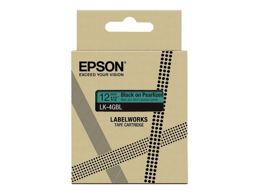 [C53S672102] Epson LabelWorks LK-4GBL - Black on Pearlized Green - Rolle (1,2 cm x 9 m)