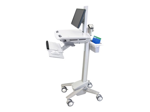 [SV41-6300-0] Ergotron Wagen - für LCD-Display / PC-Ausrüstung - medizinisch - Kunststoff, Aluminium, verzinker Stahl - Grau, weiß, Polished Aluminum - Bildschirmgröße: bis zu 61 cm (bis zu 24 Zoll)