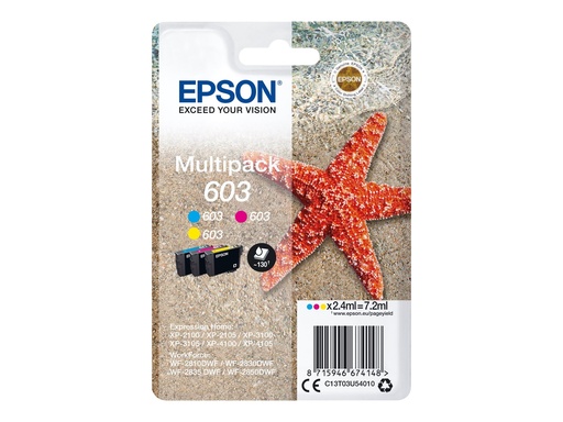 [C13T03U54010] Epson 603 Multipack - 3er-Pack - Gelb, Cyan, Magenta